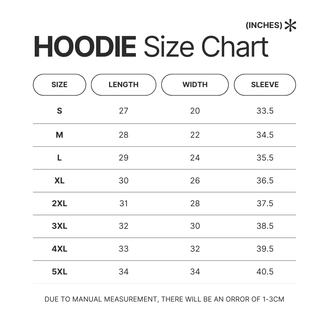 Hoodie Size Chart - Chicago P.D. Merch