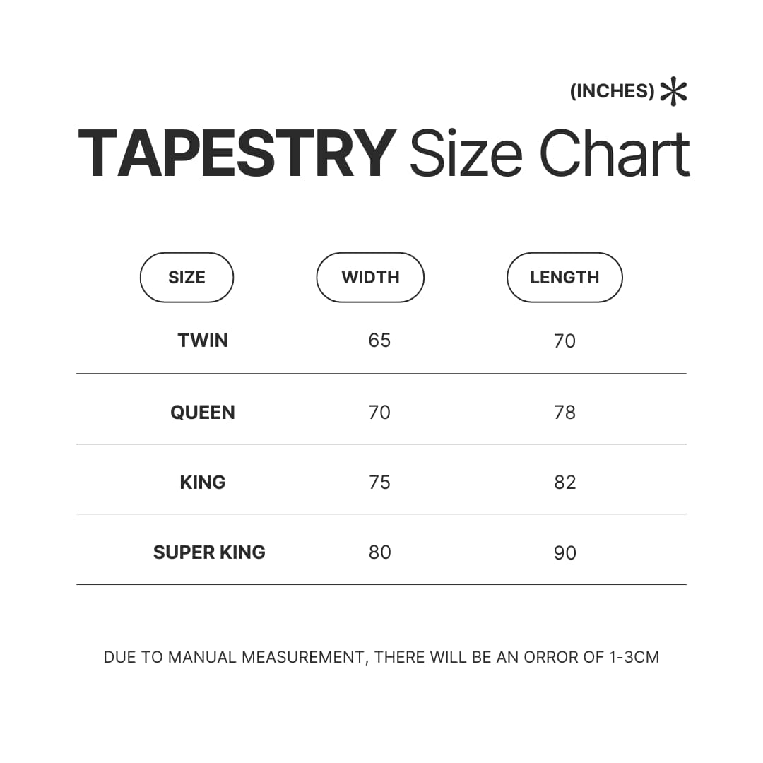 Tapestry Size Chart - Chicago P.D. Merch